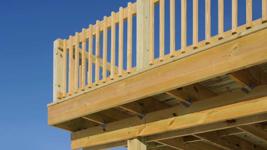 Pine wood deck patio